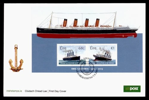 DR WHO 2015 IRELAND FDC RMS LUSITANIA SHIP S/S M77314