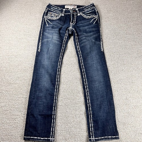 Laguna Beach Bedazzled Pocket Bootcut Blue Jeans Damengröße 25 x 26 - Bild 1 von 6