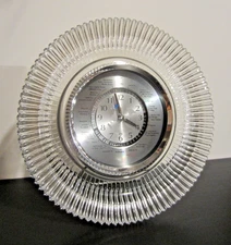 Vtg Crystal Mantle Desk Clock International Time HOYA Japan Airplane Second Hand