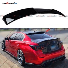 Vip M Style Gloss Black Rear Roof Window Spoiler Wing For 2014-2024 Infiniti Q50 Vip M Style Gloss Black Rear Roof Window Spoiler Wing For 2014-2024 Infiniti Q50