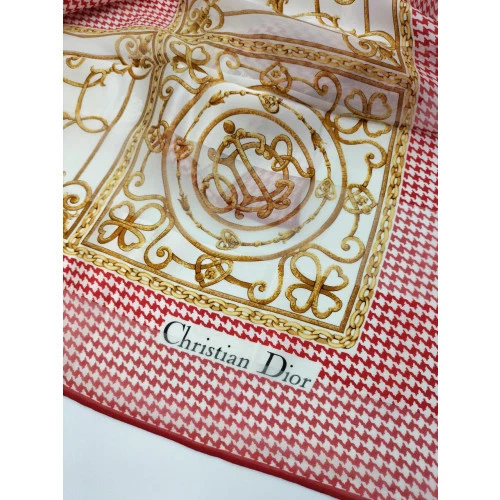 CHRISTIANDIOR Foulard en soie (pied de chien) env. 86cm x 86cm