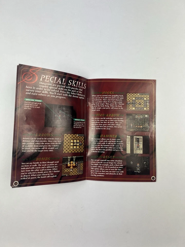 Lufia II Rise of the Sinistrals Super Nintendo SNES Folleto de instrucciones SOLO Foto 4 de 4