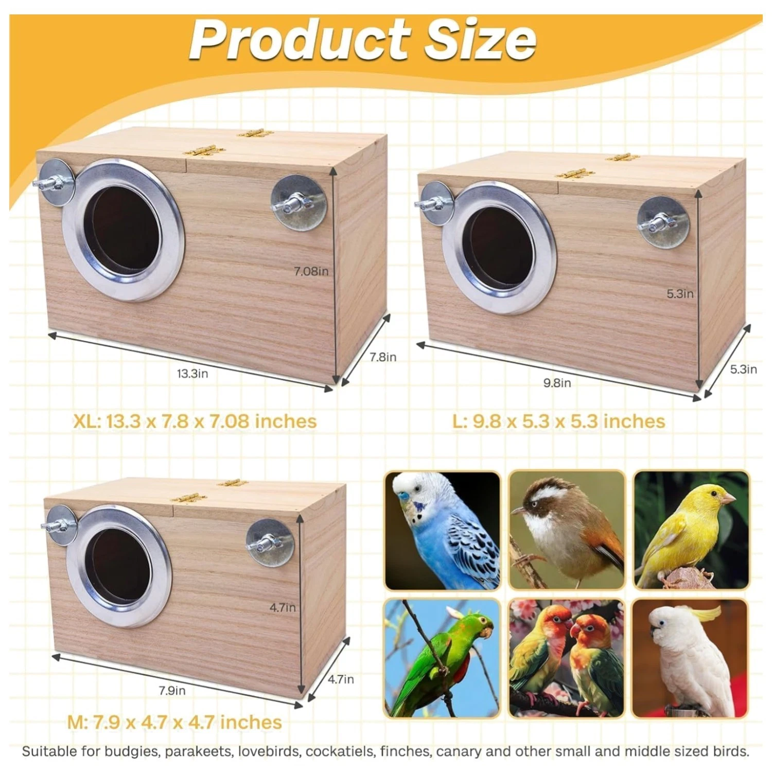 Bird Breeding Box for Lovebirds 7.9"