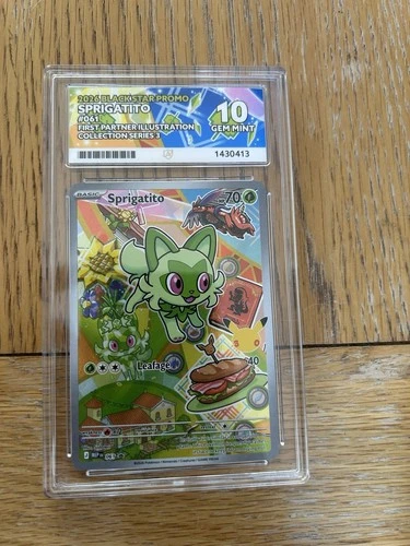 Pokemon Sprigatito First Partner ACE 10 Graded Slab