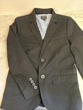 J Crew Crewcuts Thompson Blazer Youth 8 Black Cotton Blend Two Button