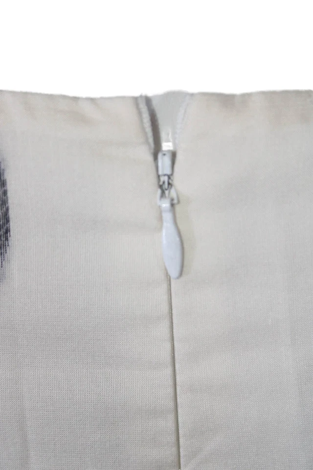 Vestido recto Charles Chang-Lima para mujer blanco mezcla de seda cuello en V lunares talla 2 Foto 4 de 4