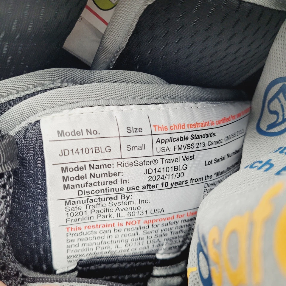 Портативное автокресло RideSafer маленькое черное компактное для путешествий бустер безопасности детей - Изображение 4 из 4