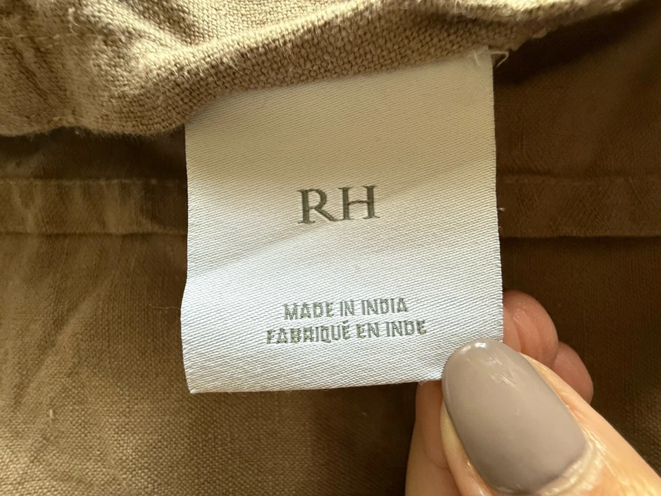 "Juego de 4 paneles de lino de algodón de herrajes de restauración en nogal 50"" x 96""" Foto 3 de 4