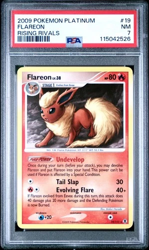 2009 POKEMON PLATINUM RISING RIVALS #19 FLAREON PSA 7