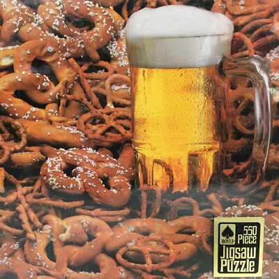 Hoyle 550 Piece Jigsaw Puzzle Vintage 1982 Beer Pretzels Brew Ale Bar New SEALED