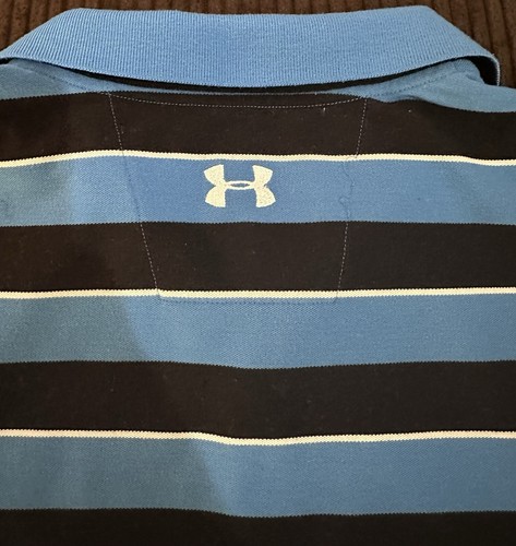 Camisa Polo Under Armour Para Hombre 3XL Golf Rayas Suelta Azul Manga Corta - Imagen 6 de 8