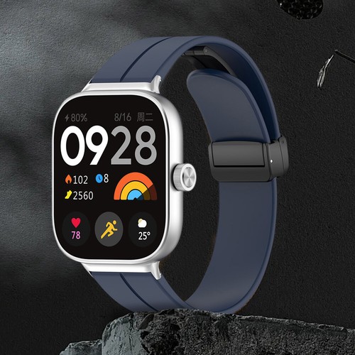 Silicone Strap Magnetic Folding Buckle Watch Strap for Redmi Watch 4(Blue) - Zdjęcie 2 z 6