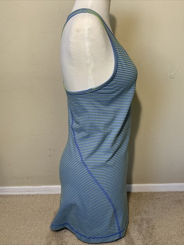 VGC Zella Performance Racerback Tank Top BLUE & LIME GREEN STRIPE SMALL MSRP $45 - Picture 3 of 12