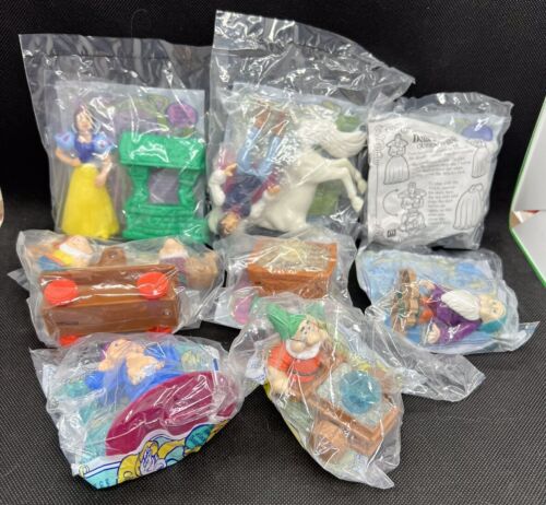 1992 McDonald's Happy Meal Snow White and the Seven Dwarfs Complete Set Of 8 NIP - Picture 2 of 2