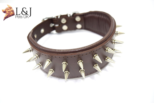 Cuero real, collar de perro hecho a mano, con picos, Bulldog Francés Frenchie - Imagen 8 de 12