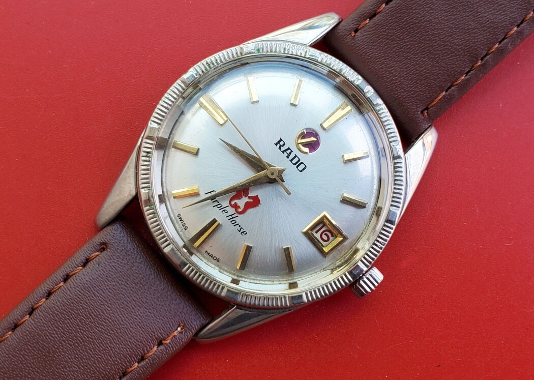 RADO Purple Horse 腕時計 ゴールド/シルバー VINTAGE MEN'S RADO PURPLE HORSE AUTOMATIC DATE 34.5MM SERVICED