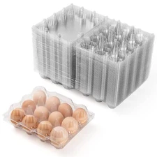 60 Pack Plastic Egg Cartons Cheap Bulk One Dozen Clear Empty Egg Cartons for ...