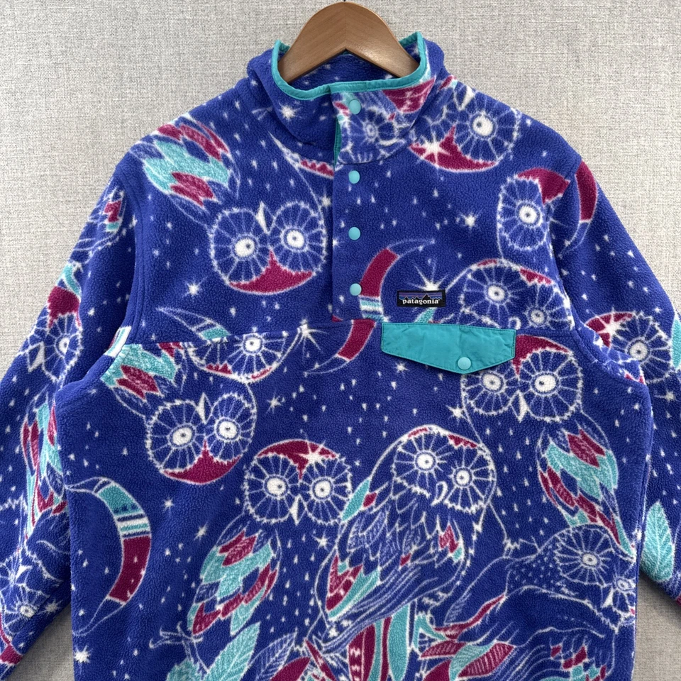 Pullover Patagonia Synchilla Snap T para mujer XL púrpura cosecha Moon Owl polar* Foto 4 de 4