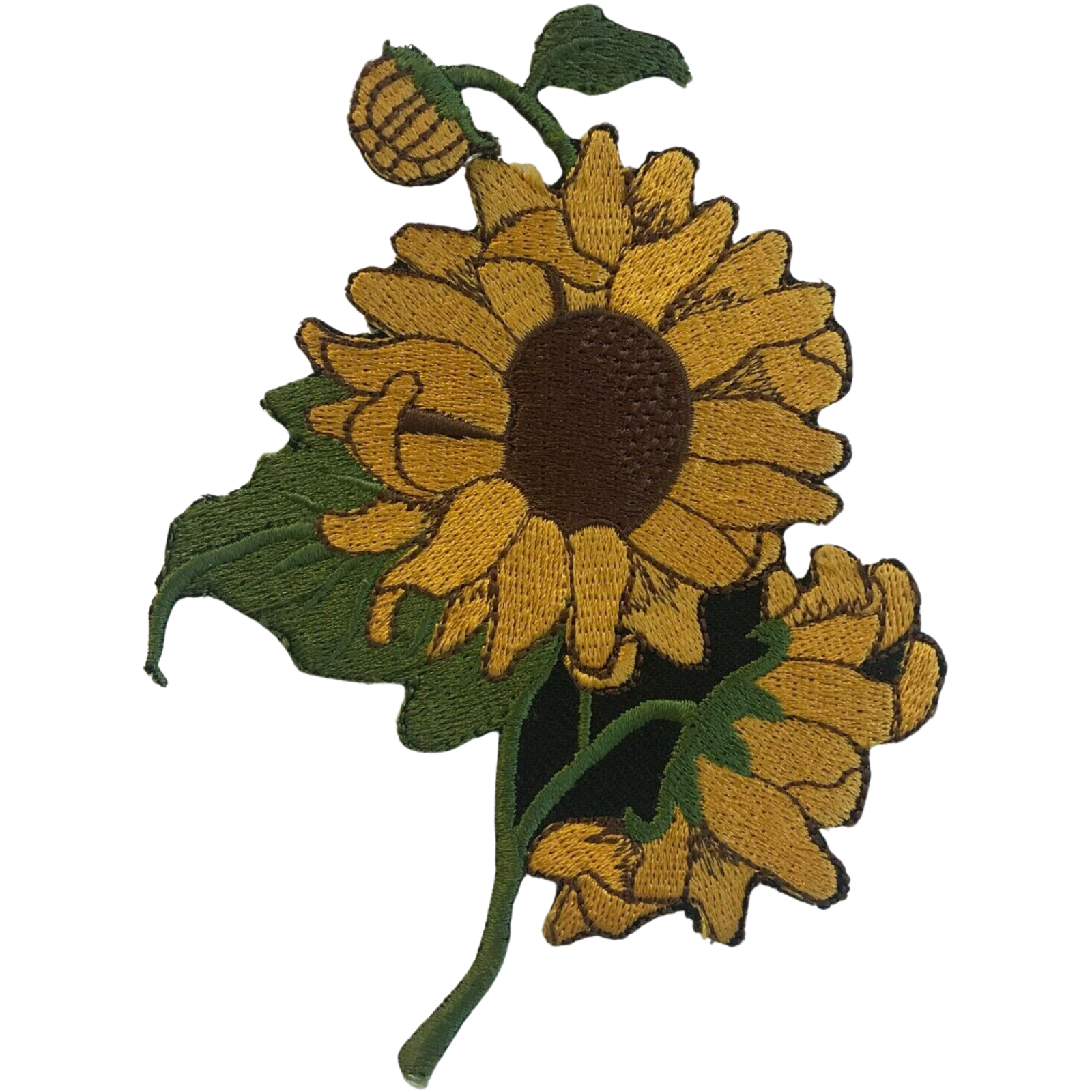 Sunflower Embroidered Iron-On Patch for Jeans and Clothing  