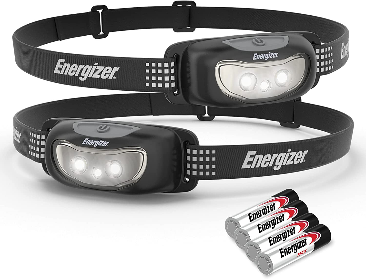 Energizer LED Headlamp (2-Pack) Universal+, IPX4 Water Resistant Headlamps, High