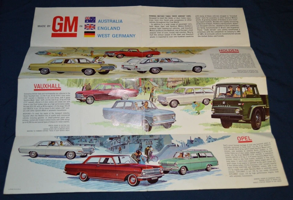 Gm Imports Holden Vauxhall Opel 1965 concesionario original póster anuncio desplegable Foto 3 de 3