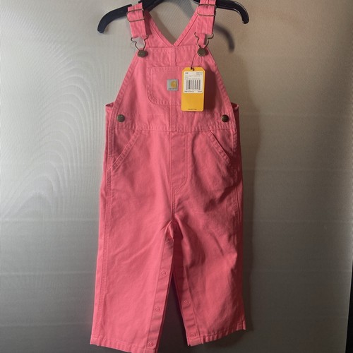 Carhartt Toddler 18M Pink Lemonade Overalls Bibs New