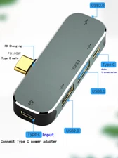 USB Type C to USB2.0x2 USB3.1x1 Type C & PD Charging Port 5in1 Docking Station