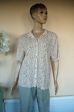 CHEMISIER TUNIQUE FLEURIE LIBERTY  BEIGE KAKI  FLUIDE T 40/42/44 NEUF