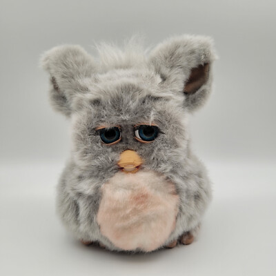 THE TOE エリッツ シャギーマフラー ライトグレー Emoto Tronic Furby Grey Pink Belly Blue Eyes Tiger 2005 Hasbro