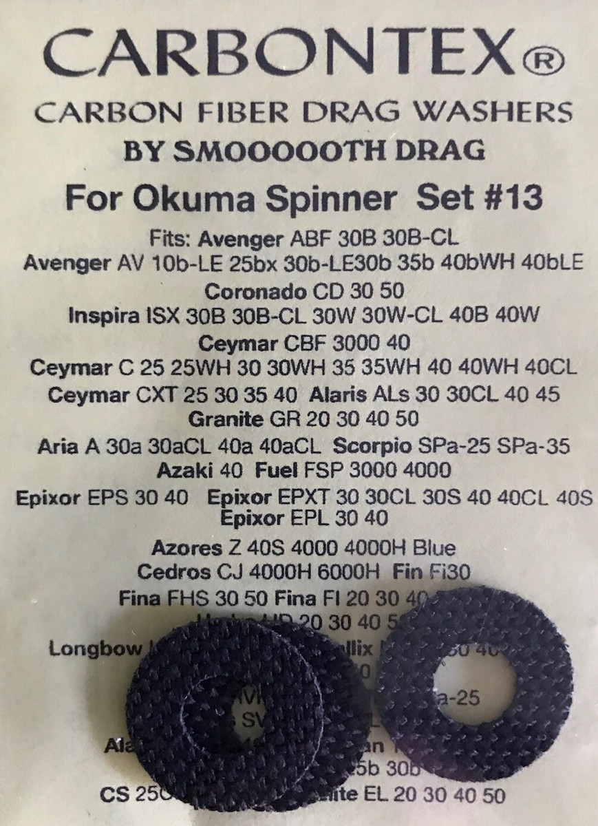 OKUMA CORONADO CD 30, 50, CS 25CL, 35CL & 45CL CARBONTEX Drag Washers | eBay