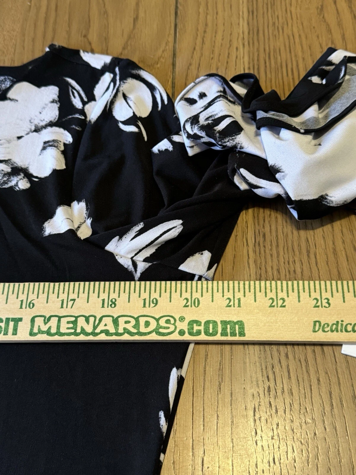 VETEMENTS Abito tubino Tommy Hilfiger tg14 maglia elasticizzata nero stampa floreale manica a campana nuovo con etichette