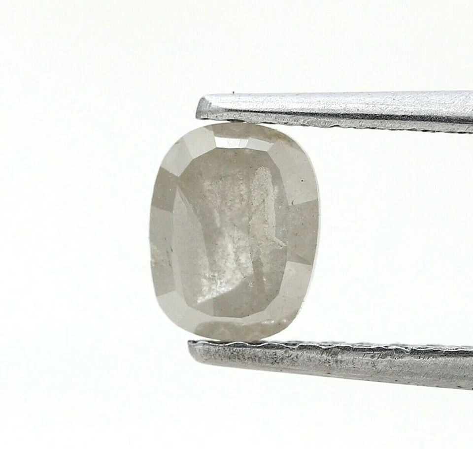NATURAL MILKY WHITE COLOR 0.94TCW ROSECUT UNTREATED LOOSE DIAMOND OVAL 6.5 MM - Image 2 of 4