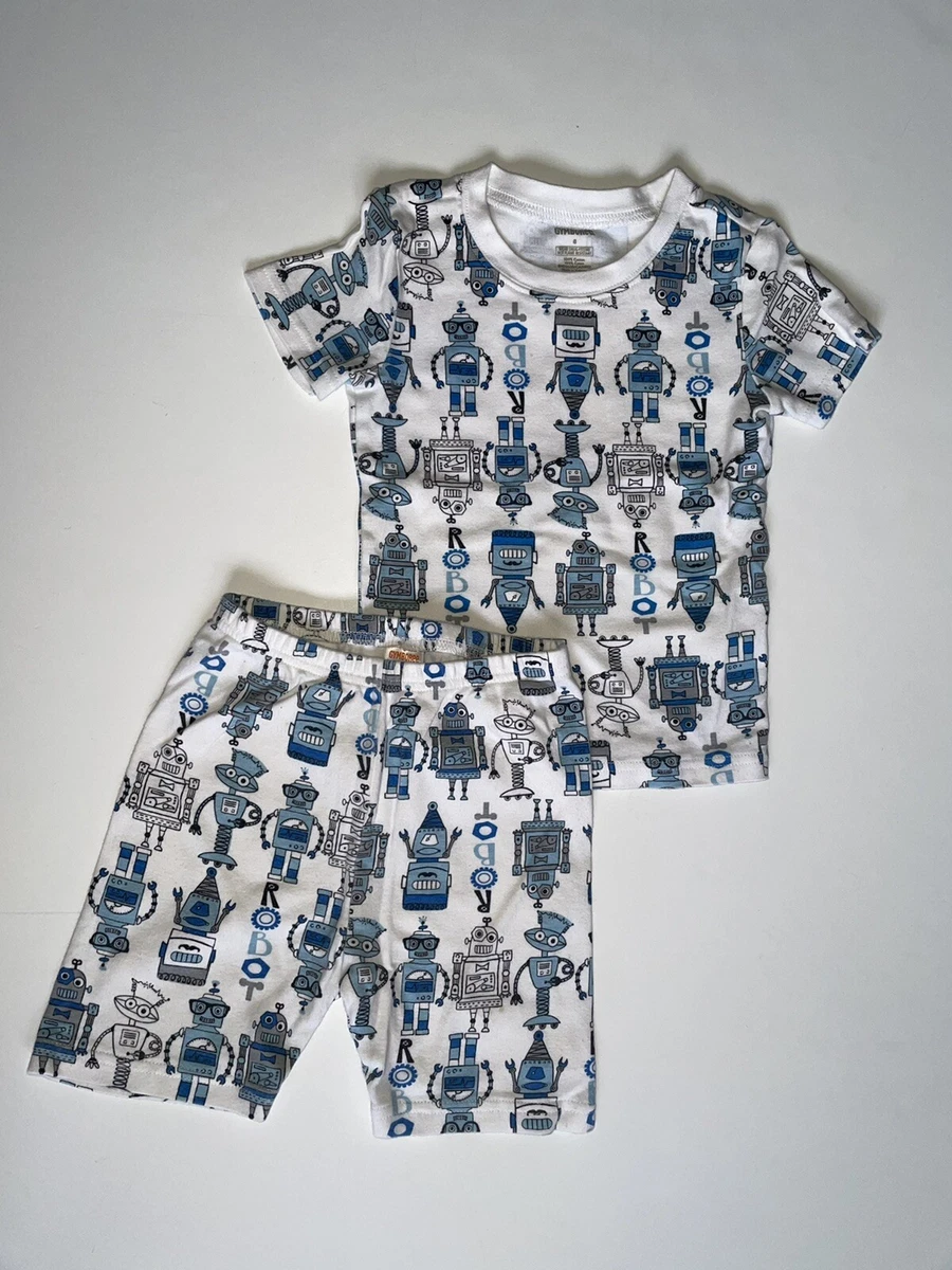 Gymboree ROBOT Boys PJ Pajama Set Short Sleeves And Short Pants SIZE 6