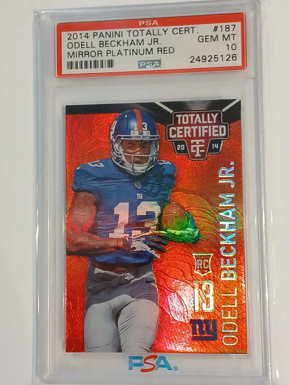 Odell Beckham Jr. Panini Totally Certified #187 Mirror Platinum Red