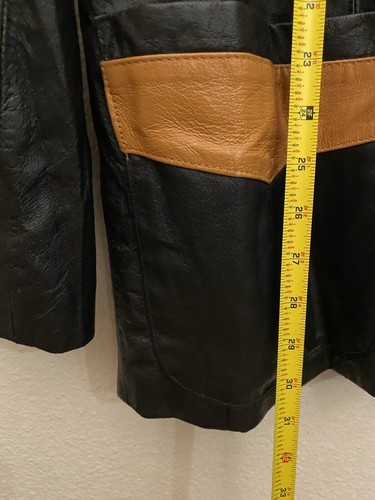 VTG U.S.A. Leather Western Cowboy Coat Jacket Blazer Casual Shoulder Patch M NEW - Afbeelding 19 van 19