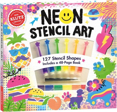 KLUTZ Neon Stencil Art Craft Kit, Medium