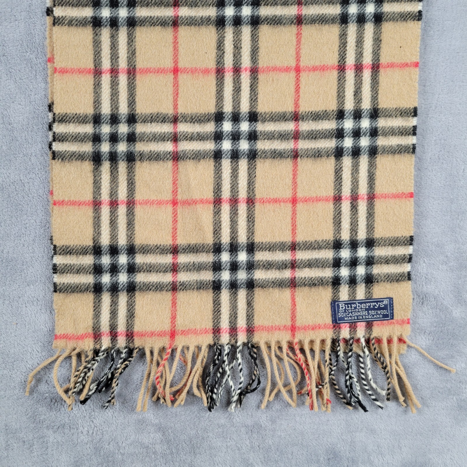 Vintage Burberrys of London Scarf Nova Check Plai… - image 3