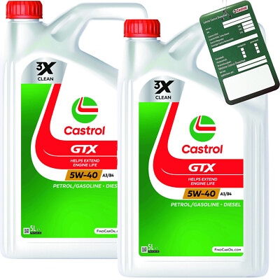 2x 5L Castrol Motoröl 5W-40 A3/B4 GTX VW 50200 50500 MB 229.3 BMW Longlife-01