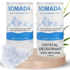 Crystal Deodorant Stick for Women and Men, 4.25 oz/120g - 2 Pack