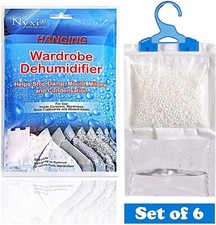 6x Hanging Interior Wardrobe Dehumidifier Stop Damp Mould Moisture Humid Remover