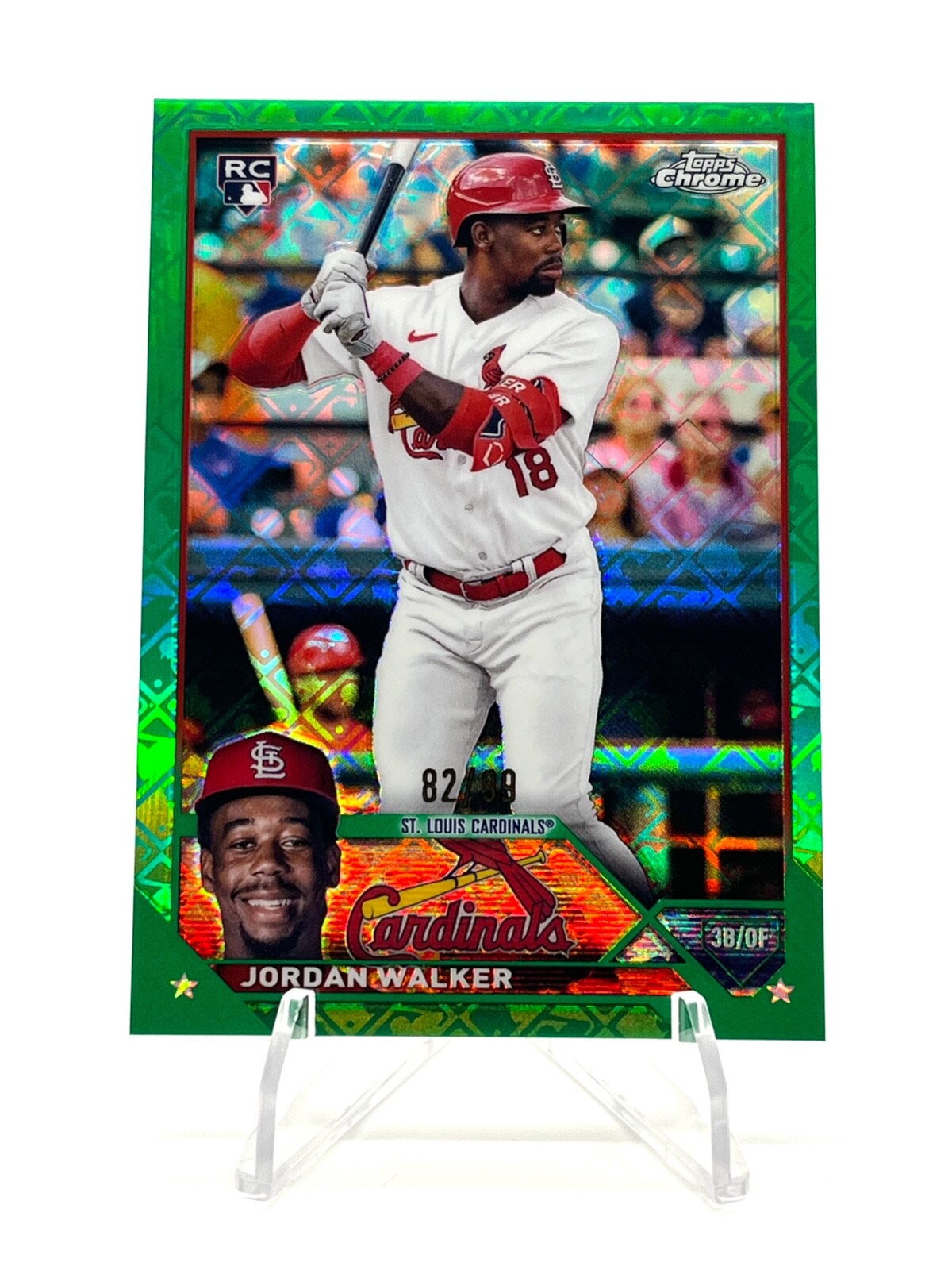 2023 Topps Chrome Logofractor Jordan Walker /99 Green Refractor #209 Rookie RC