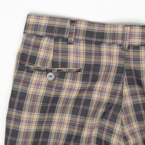 VTG Sears Odd Trousers Mens 36x29 Gray Beige Maroon Plaid Wool Blend - Picture 7 of 9