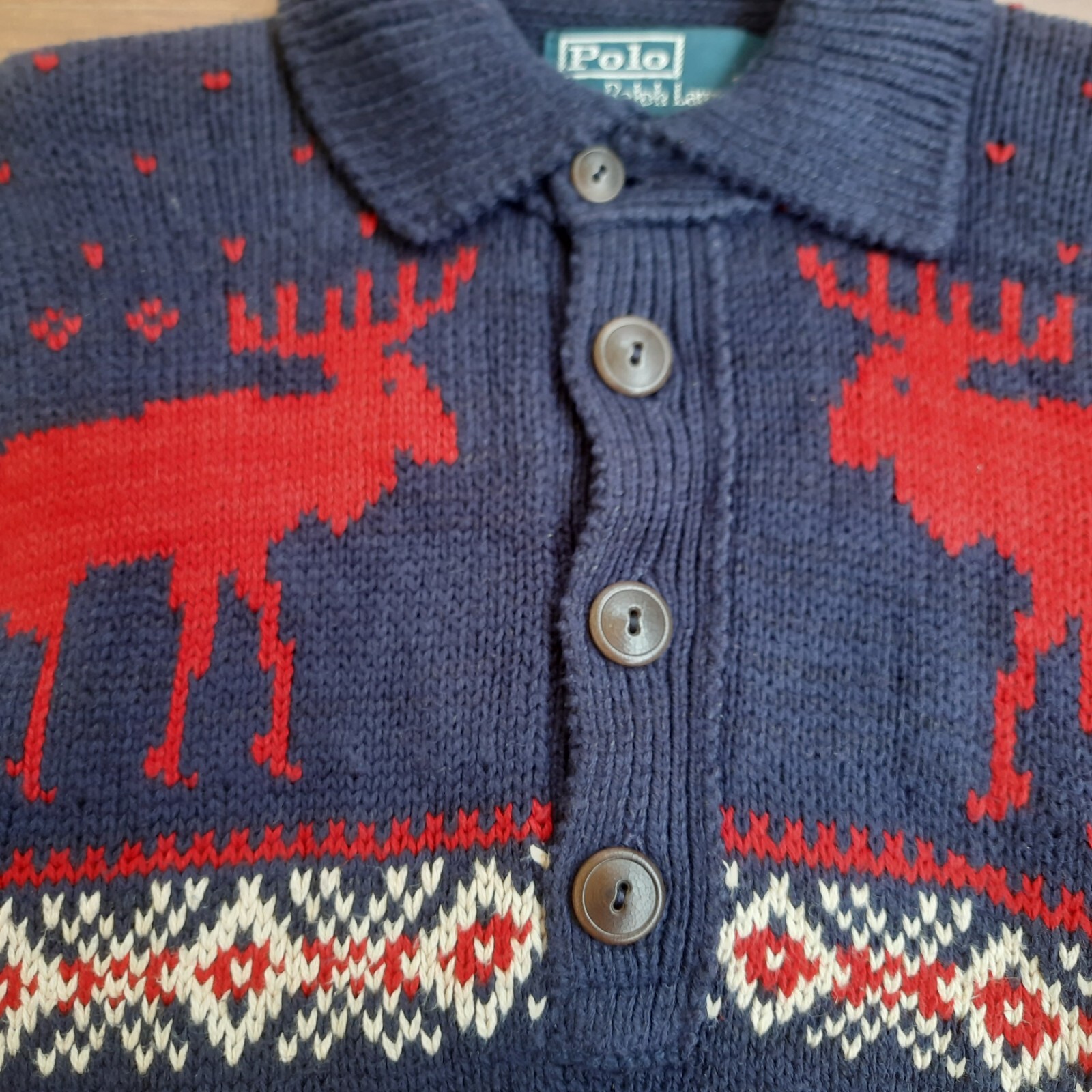 PONY Maglione maglia Comichan pesante Polo Ralph Lauren vintage anni 90 taglia S