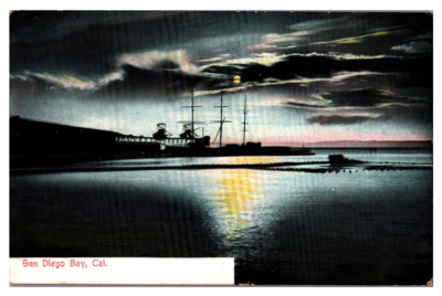 San Diego Bay, California (1920) Vintage Postcard