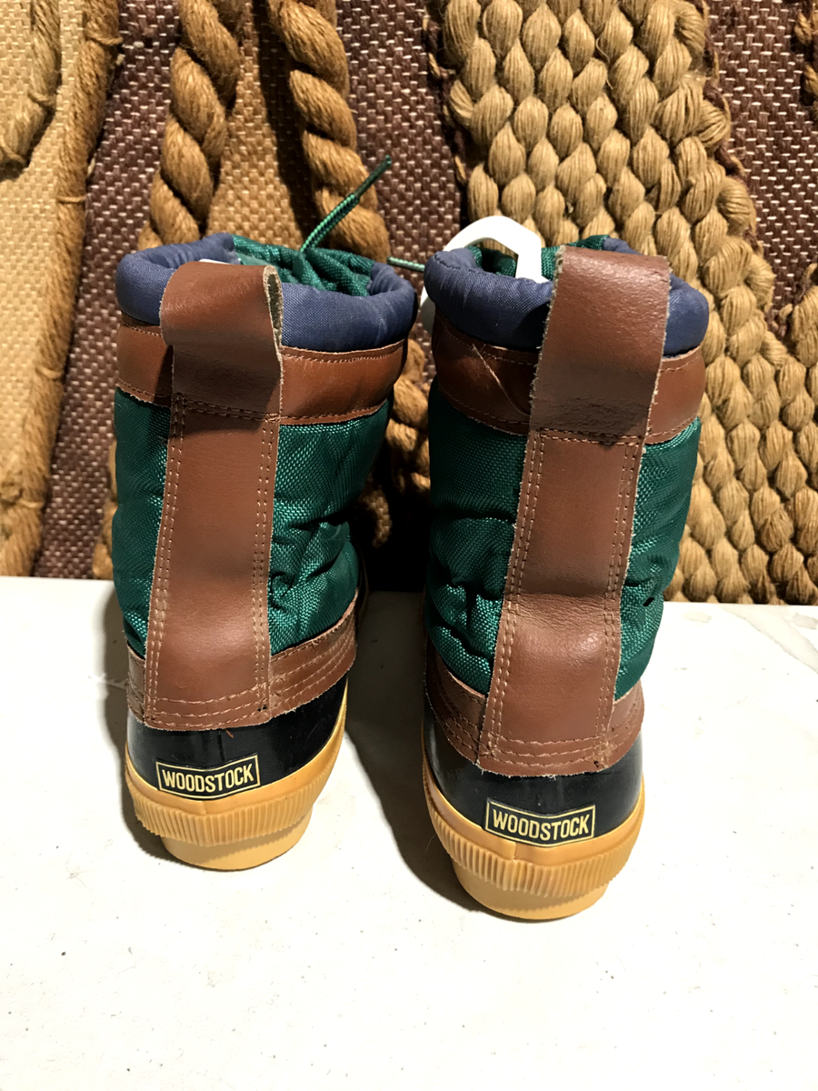 Woodstock Duck Boots Thermolite Green Lace Up Vintage Size 8  display picture 1