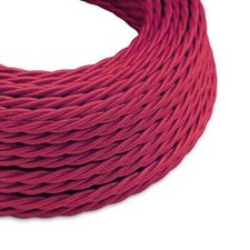 3 Core Fabric Lighting Cable Braided Twist/ Round Vintage Fabric Flex 1M, 5M,10M