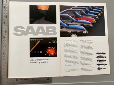 Saab 900 Turbo 16S Cabrio Sedan 9000 Original 1989 Vintage Advert Werbung