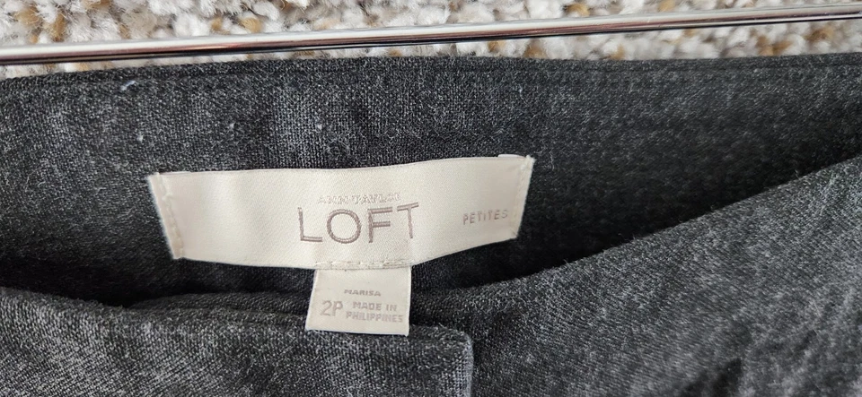 Ann Taylor Loft Marisa Gray Dress Pants Career Pant Straight Leg Women's Size 2P - Image 2 of 4