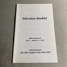 Adoration Booklet, 50th Anniversary 1947 - March 4 - 1997 Luisa Piccarreta / DYS