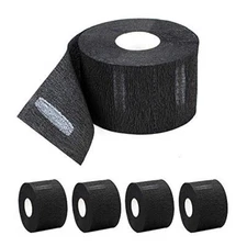 Disposable Paper Barber Neck Strips - 5 Rolls 500 Strips Professional Black